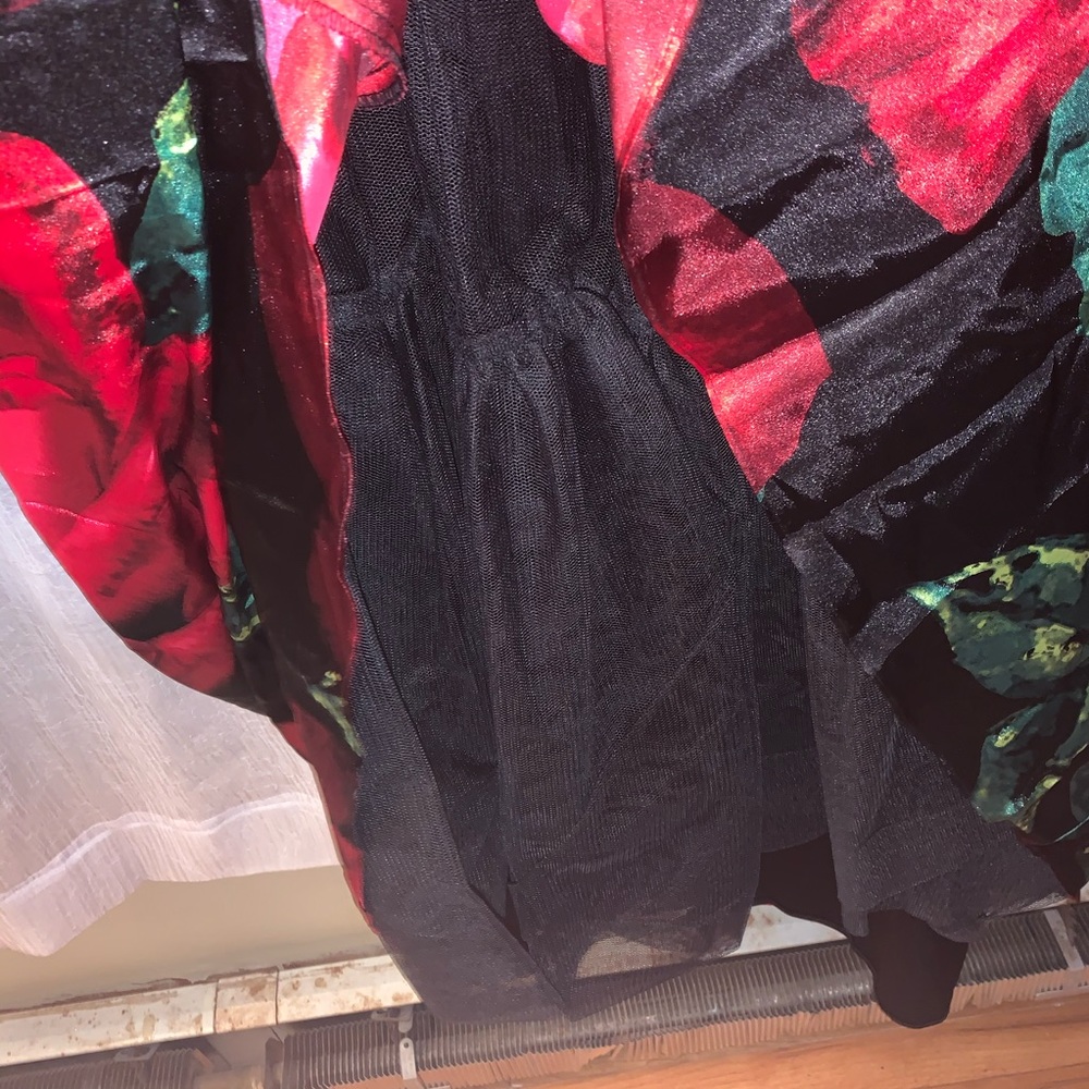 Red Roses Full Length Prom Dress - Picture 5 of 8